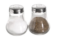 APS Salz und Pfefferstreuer, je Ø 5 cm, H:6,5 cm, Behälter aus Glas glatt