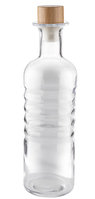 APS Glaskaraffe -RINGS-, Ø8 cm, H:28 cm, 0,8 Liter, Glas, Buchenholz, Silikon